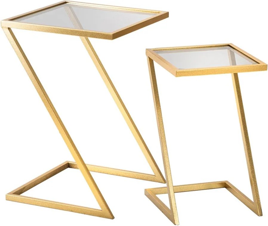 Set di 2 tavoli contenitori con piano in vetro 40x40 cm Zet - Mauro Ferretti