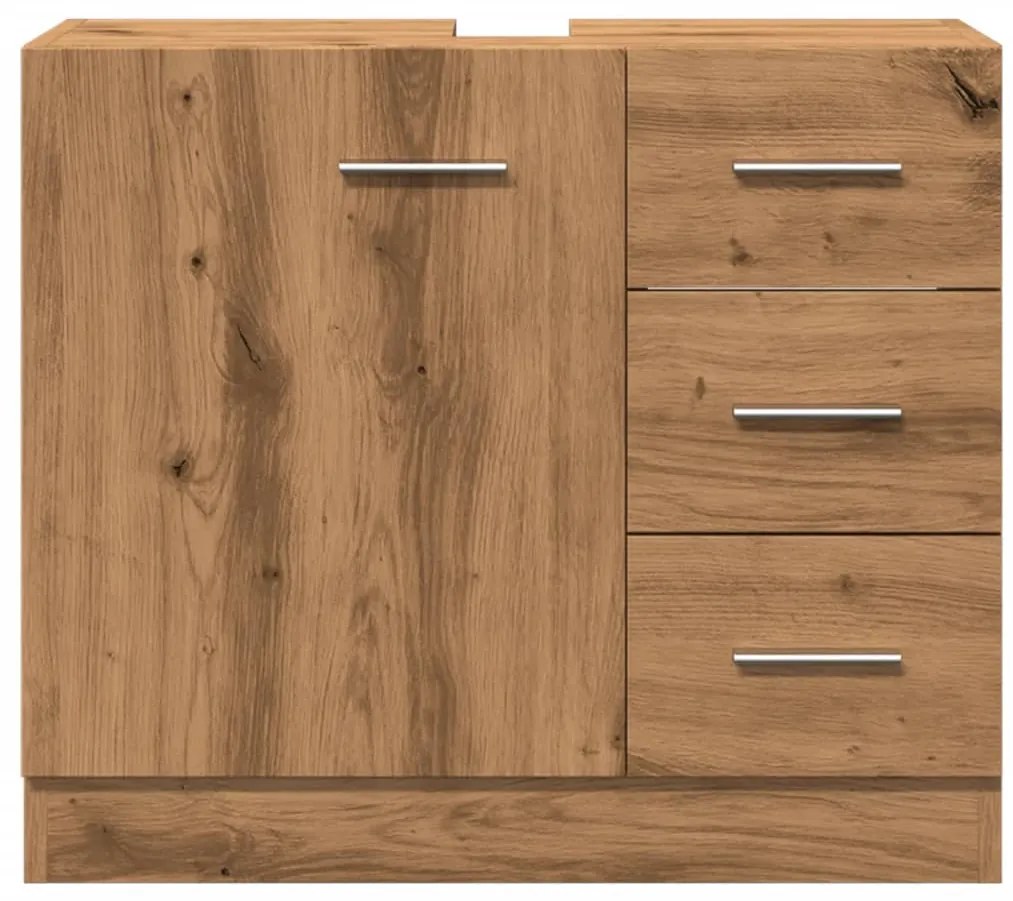 Mobile lavabo rovere artigianale 63x30x54 cm in truciolato