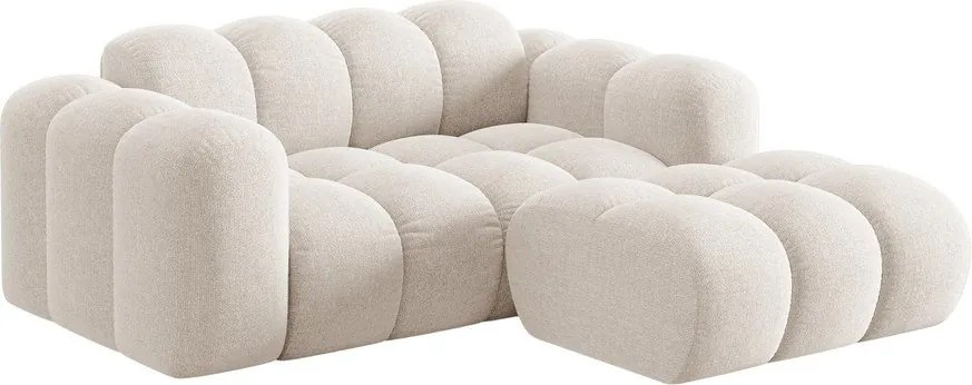 Divano angolare color crema (con penisola a destra/con chaise lounge) con rivestimento in ciniglia Treno – Cosmopolitan Design