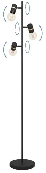 Eglo 900179 - Lampada da terra LURONE 3xE27/10W/230V