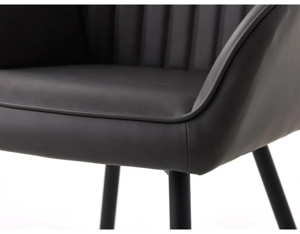 Set di sedie da pranzo grigio scuro in imbottito con braccioli 2 pz Nolan Stripe – Unique Furniture