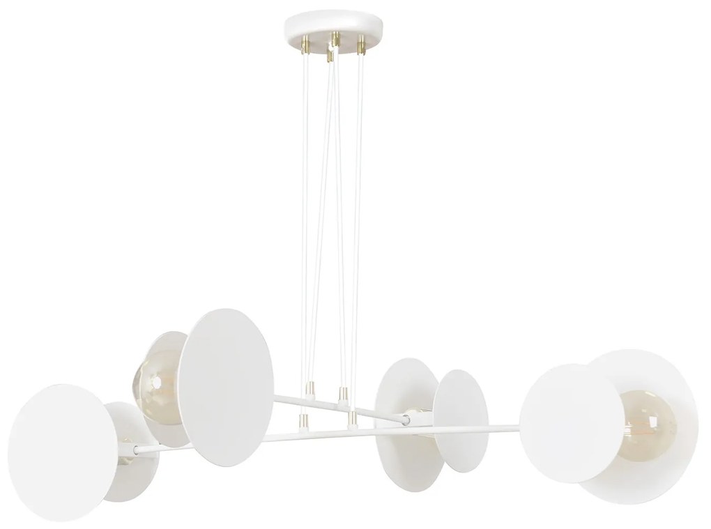 Lampadario Moderno 1 Luce Izanami In Acciaio Bianco Con Bracci