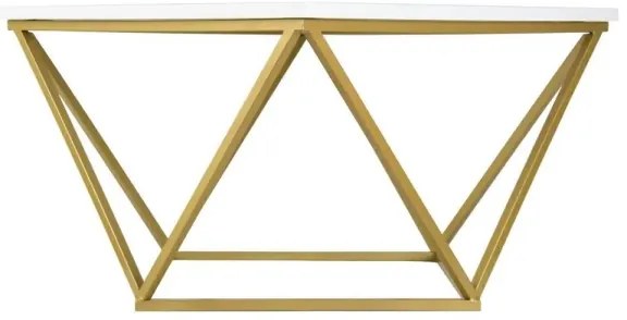 Tavolino CURVO 62x62 cm oro/bianco
