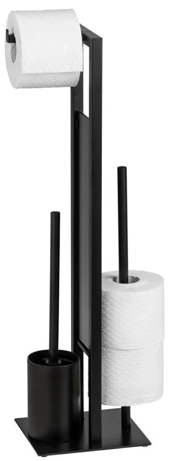 WENKO 23708100 - Scopino WC RIVALTA 18x70 cm nero