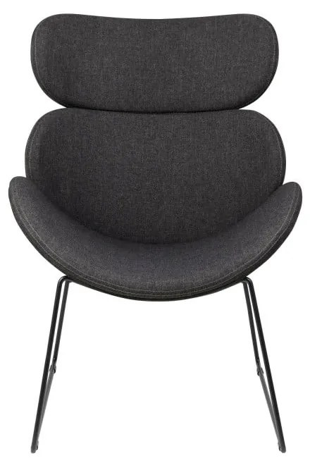 Poltrona grigio scuro con gambe nere Cazar - Actona