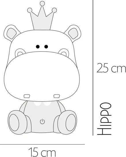 ONLI - Lampada notturna dimmerabile a LED per bambini PUPPIES LED/3W/230V 25 cm ippopotamo/verde