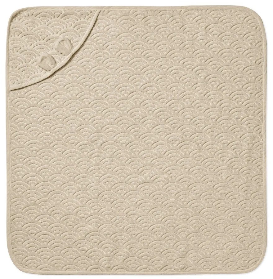 Asciugamano con cappuccio da bambini beige in cotone organico 80x80 cm Almond – Cam Cam Copenhagen