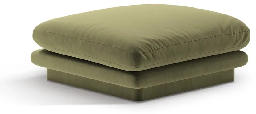 Poggiapiedi in verde chiaro con rivestimento in velluto Torino – Micadoni