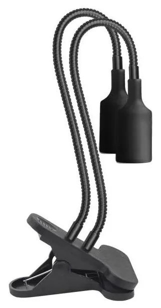 Lampada da tavolo flessibile con clip per piante PLANTY 2xE27/30W/230V nera