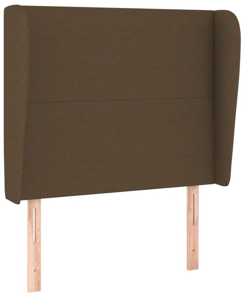 Testiera ad orecchio marrone scuro 93x23x118/128 cm in tessuto