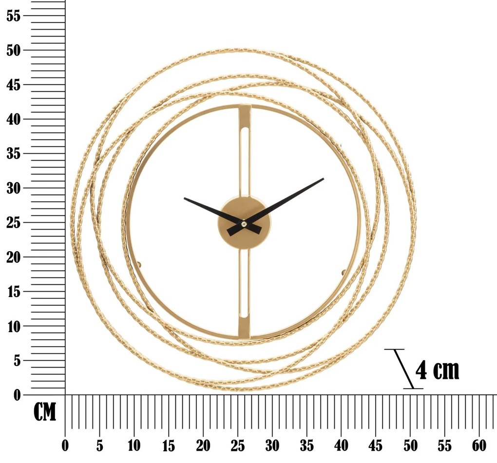 Orologio da parete elegante con strisce dorate cm ø 50x4