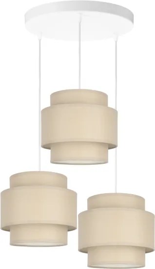 Brilagi - Lampadario a sospensione con cavo RESNA 3xE27/60W/230V Ø 45 cm beige