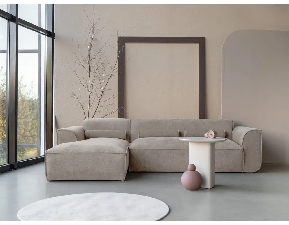Divano angolare componibile beige (con penisola a sinistra) Flex Felix – Miuform