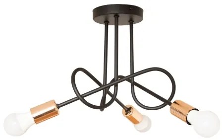 Lampadario a LED da incasso OXFORD 3xE27/15W/230V Nero