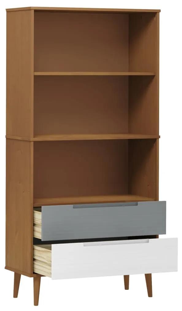 Libreria molde marrone 85x35x170,5 cm in legno massello di pino