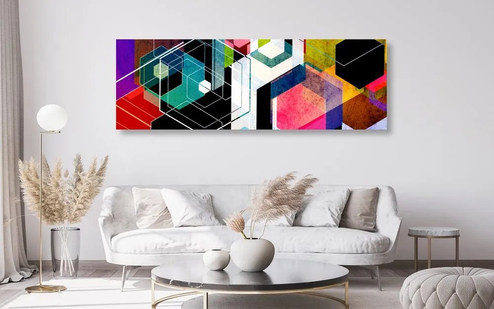 Quadro su tela – Ornamento geometrico multicolore