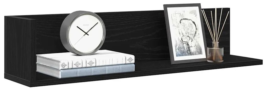 Mensole Da Parete 2pz Nere 75x16,5x16,5 Cm İn Truciolato /