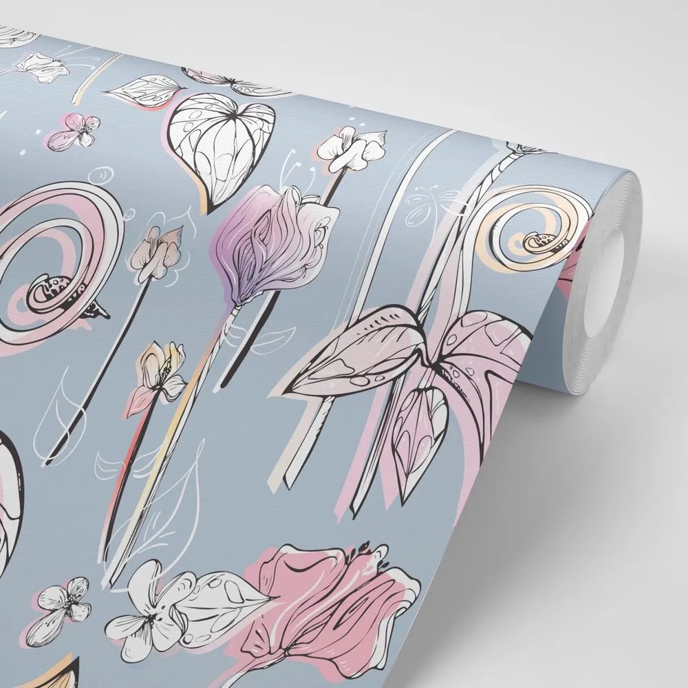 Carta da parati – Bellissimi fiori vintage