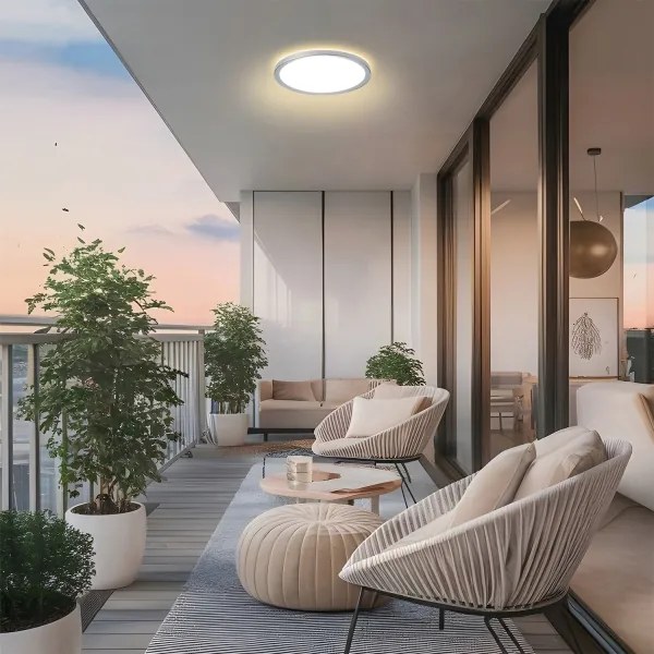 Brilagi - Lampada da soffitto per bagno ULTRASOTTILE LED/12W/230V Ø 22,5 cm argento IP54