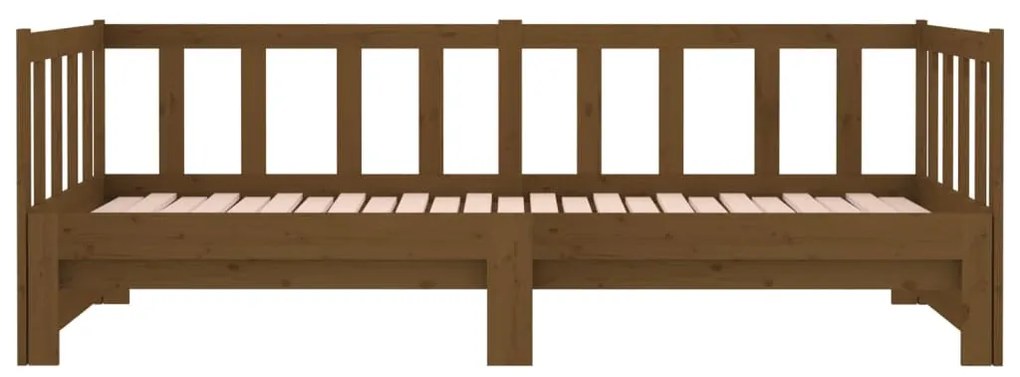 Dormeuse Estraibile Miele 2x(90x190) cm Legno Massello di Pino