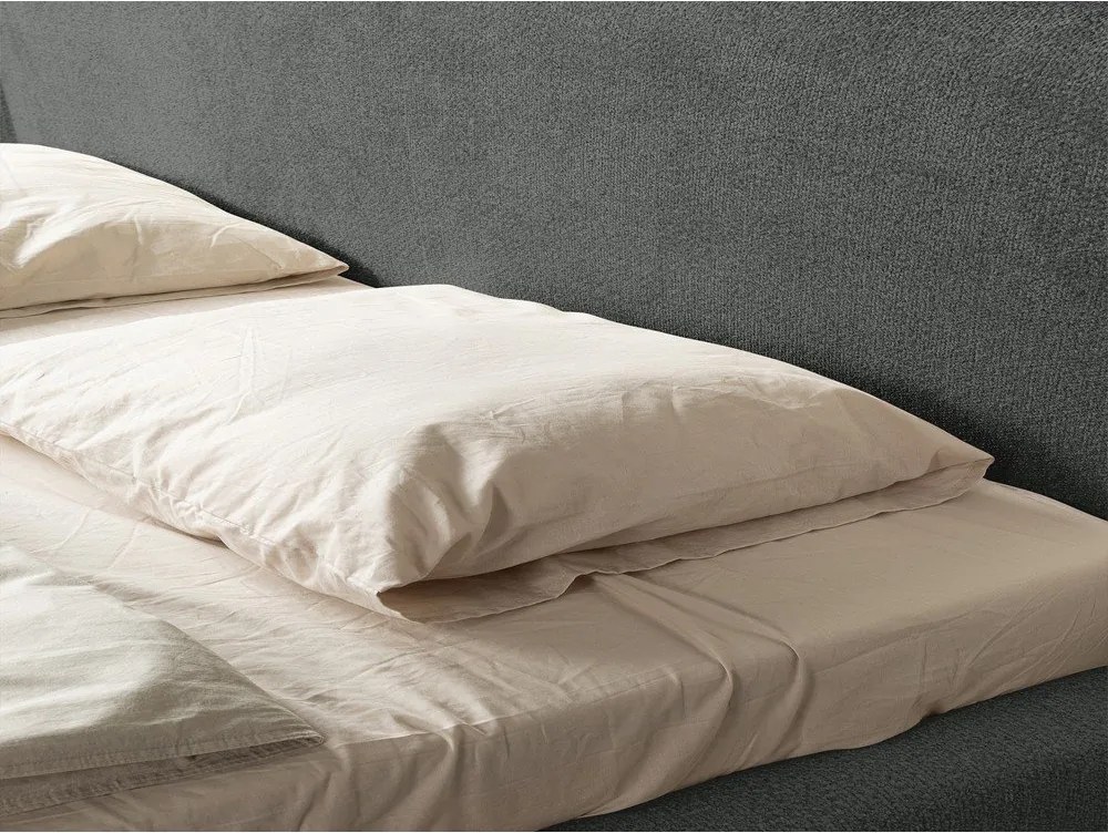 Letto matrimoniale imbottito grigio scuro con rete inclusa 180x200 cm Makana – Makamii