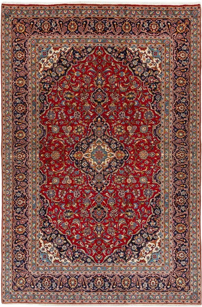 Kashan Tappeto 370x250 (Iran) Annodato A Mano