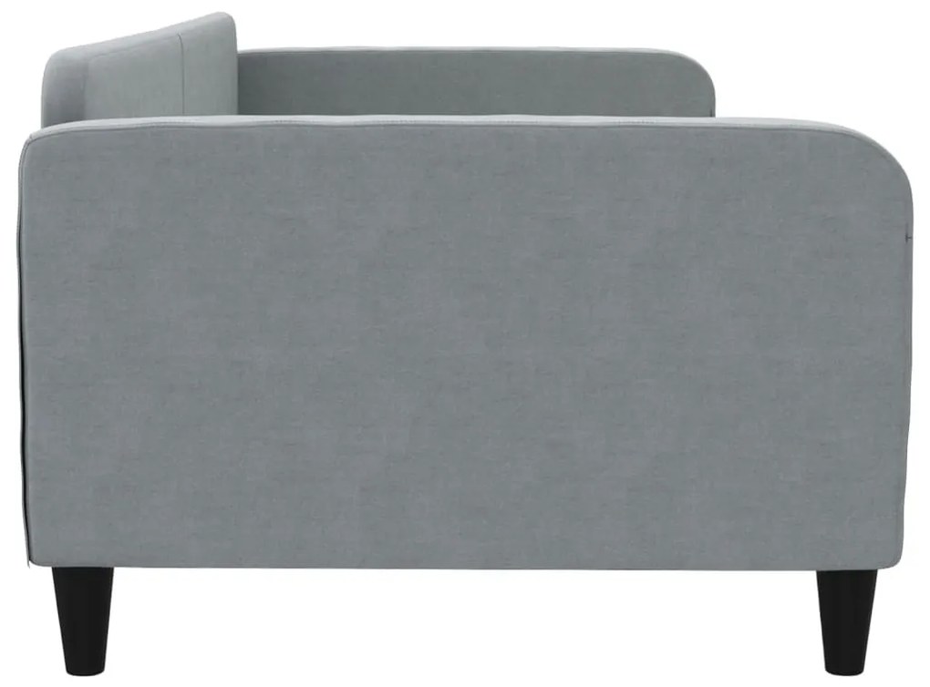 Letto da giorno grigio chiaro 100x200 cm in tessuto