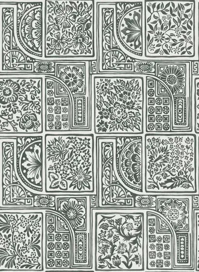 Cole & Son Carta da parati Bellini - Charcoal/ White