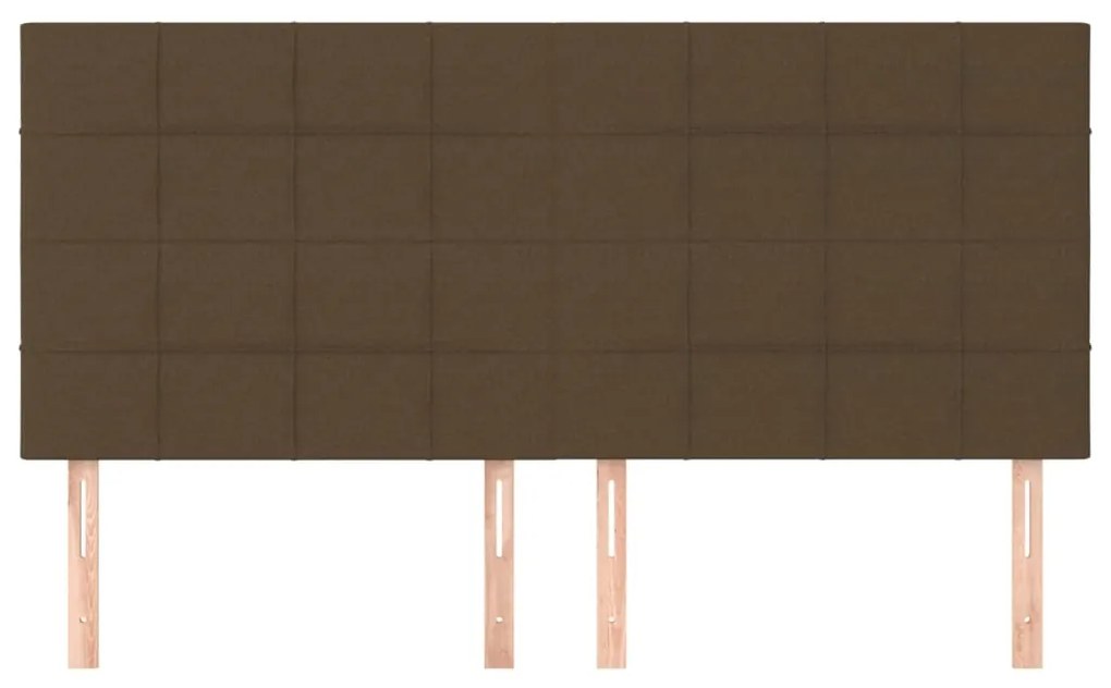 Testiera 4 pz marrone scuro 100x5x78/88 cm in tessuto
