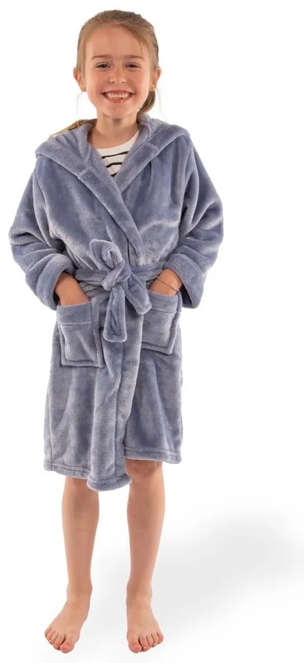 Accappatoio per bambini blu in micropile 122-128 Delux – Tiseco Home Studio