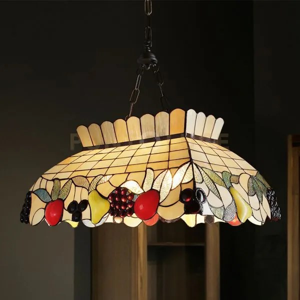 Fruit sospensione tiffany dec. d.65x40cm 2 luci attacco e27
