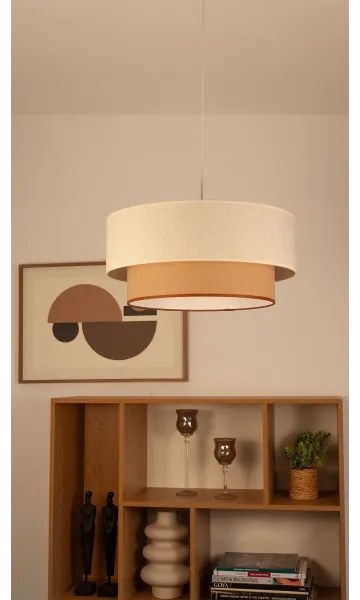 Lampadario sospeso a cavo NATIA 1x E27/60W/230V, Ø 45 cm, bianco/marrone
