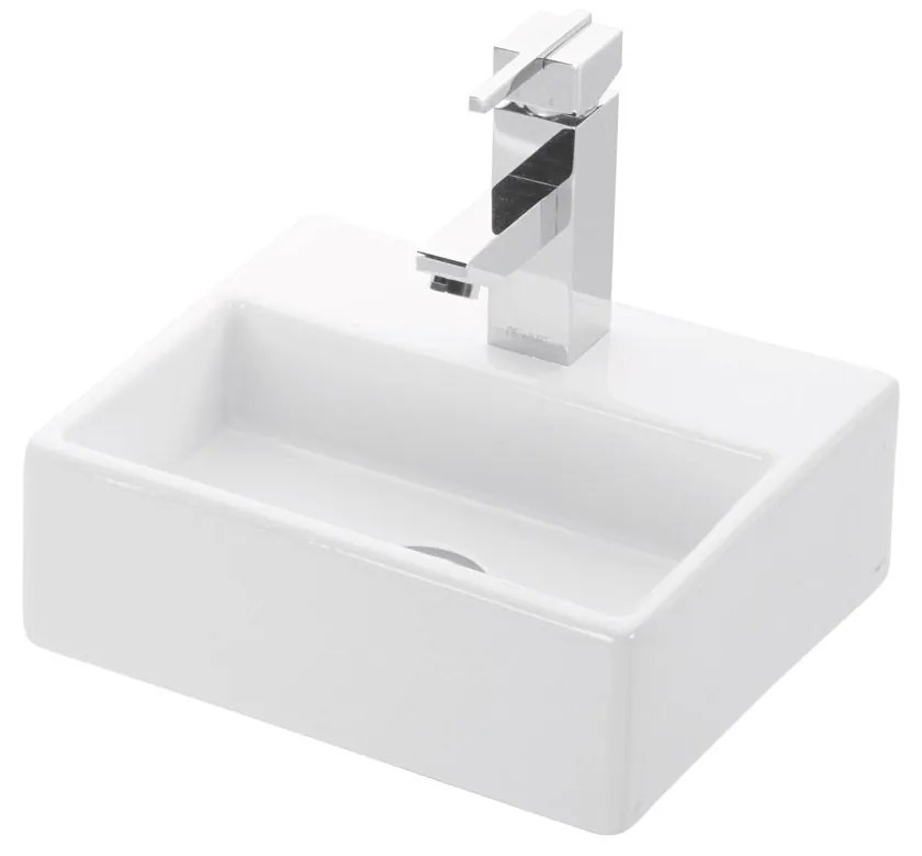 New Line B3 Lavabo lavamani 33x28 rettangolare Sospeso In Porcellana Bianca