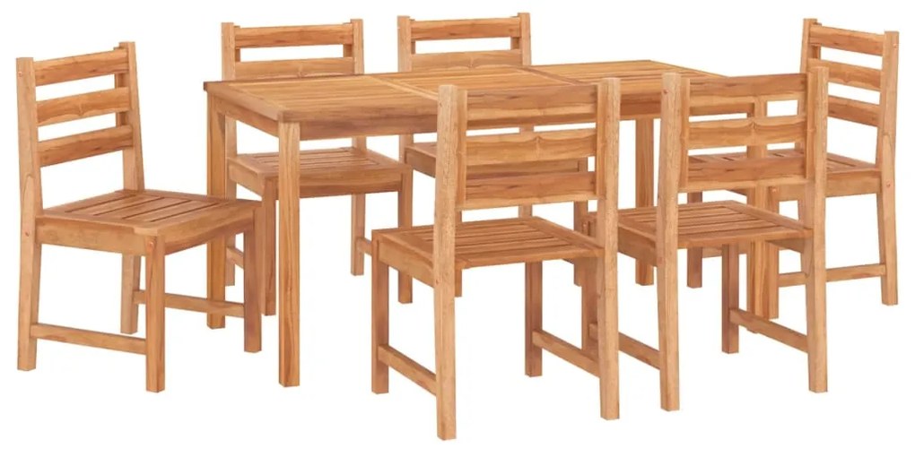 Set da Pranzo da Giardino 7 pz in Legno Massello di Teak