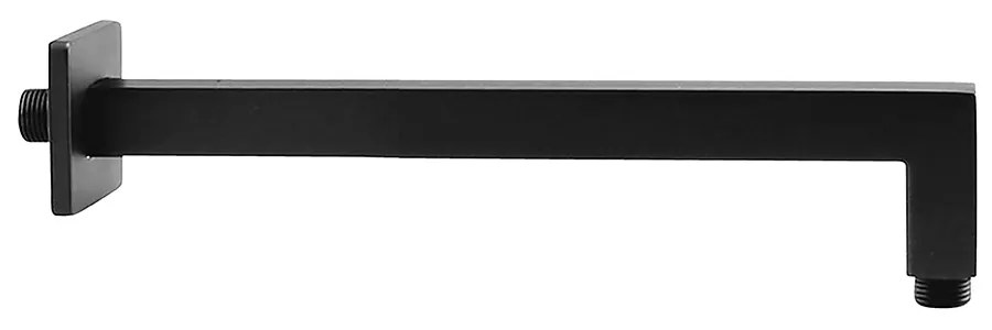 Braccio doccia Jacuzzi rubinetteria a parete nero opaco in ottone quadrato 30 cm