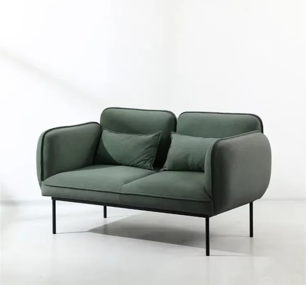 Divano 2 Posti Imbottito Elodie 150 cm in Tessuto Verde: Comfort e Stile Moderno