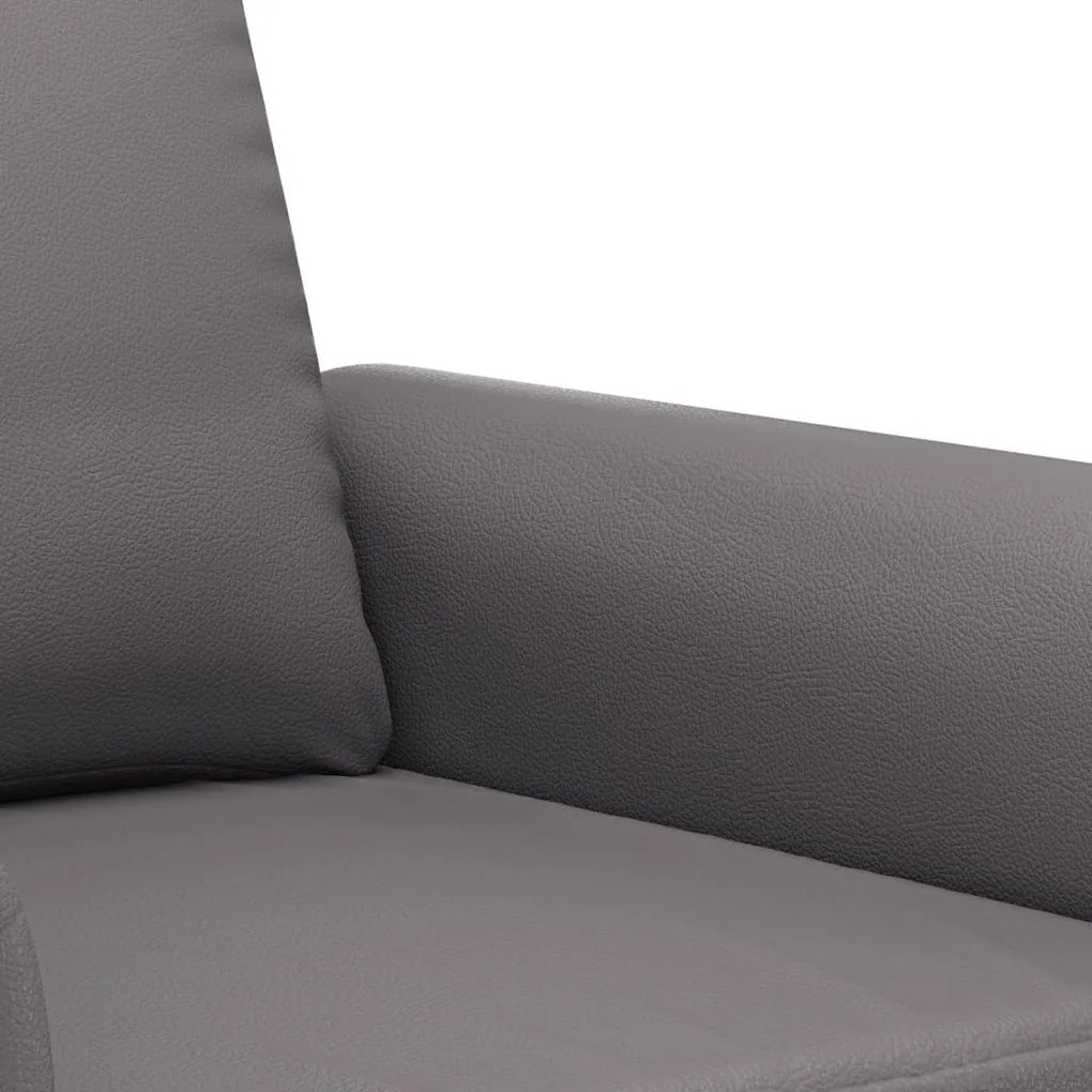 Set di divani 2 pz con cuscini grigio in similpelle