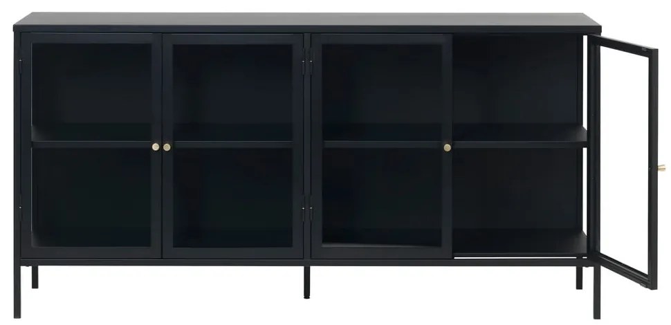 Vetrina in metallo nero 170x85 cm Carmel - Unique Furniture