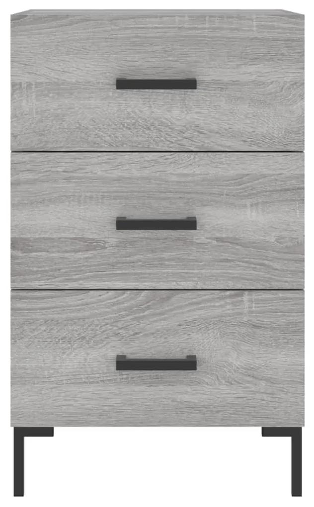 Comodino grigio sonoma 40x40x66 cm in legno multistrato