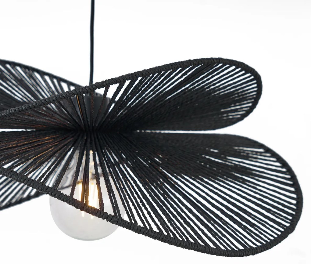 Lampada da terra Art Déco nera con paralume nero - Nest