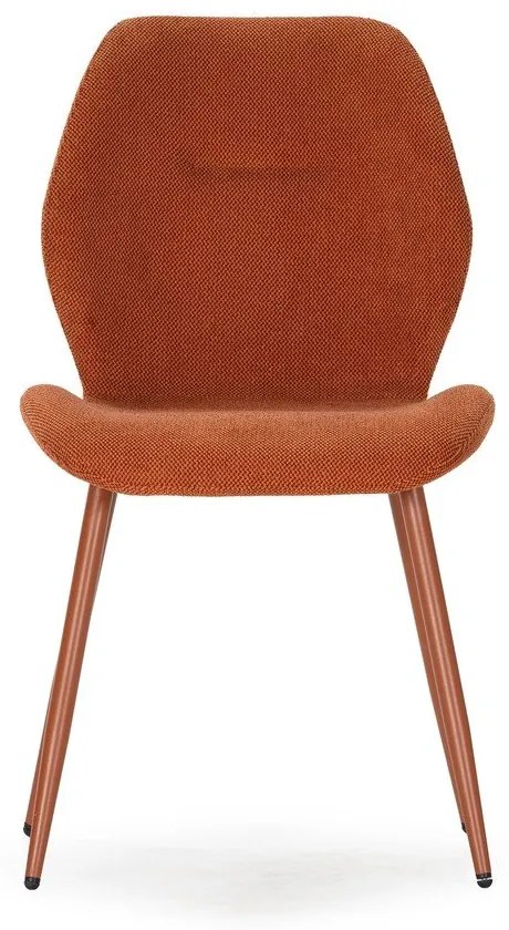 Sedie da pranzo in set color terracotta in imbottito 4 pz Ansu – Marckeric