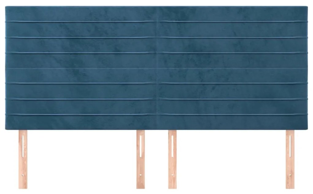 Testiere 4 pz blu scuro 100x5x78/88 cm in velluto