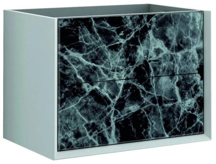 Mobile da bagno sotto lavabo BADEN HAUS Bellagio bianco L 70 x H 48 x P 46 cm 2 cassetti, lavabo non incluso