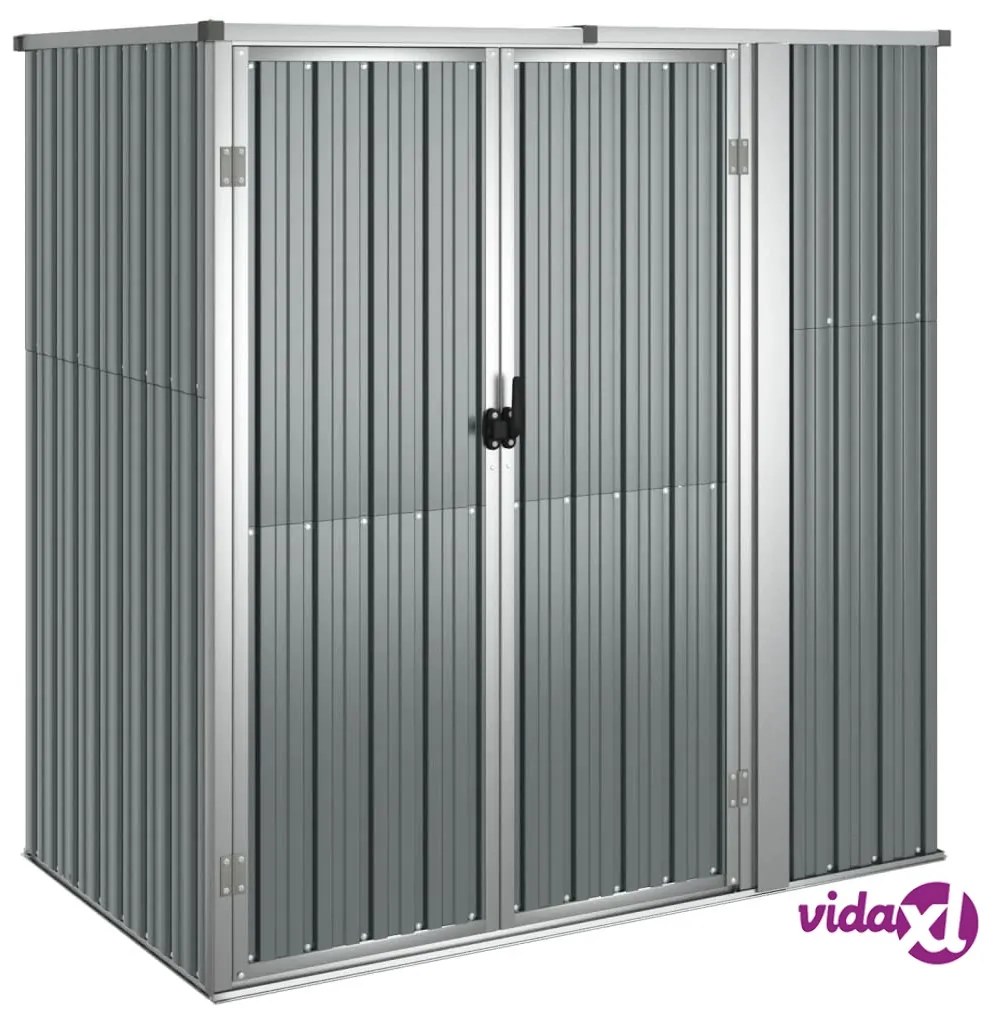 vidaXL Capanno per Attrezzi Grigio 161x89x161 cm in Acciaio Zincato