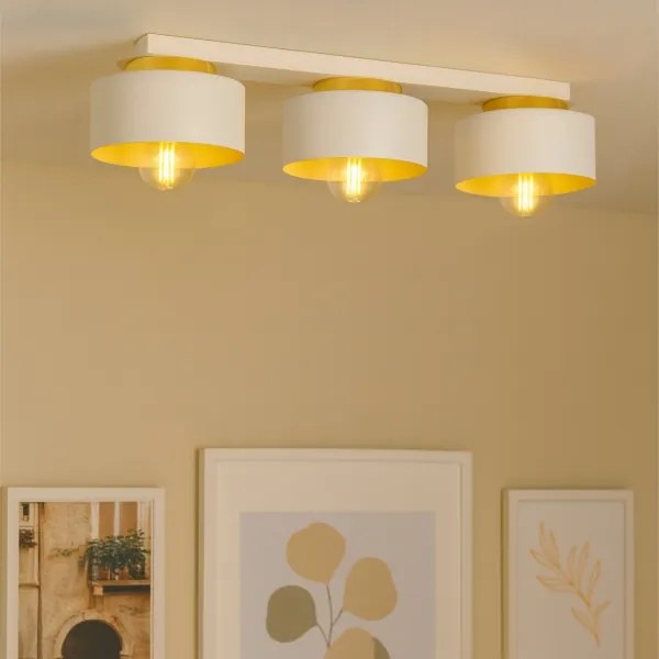 Plafoniera IGNIA 3xE27/60W/230V bianco/oro