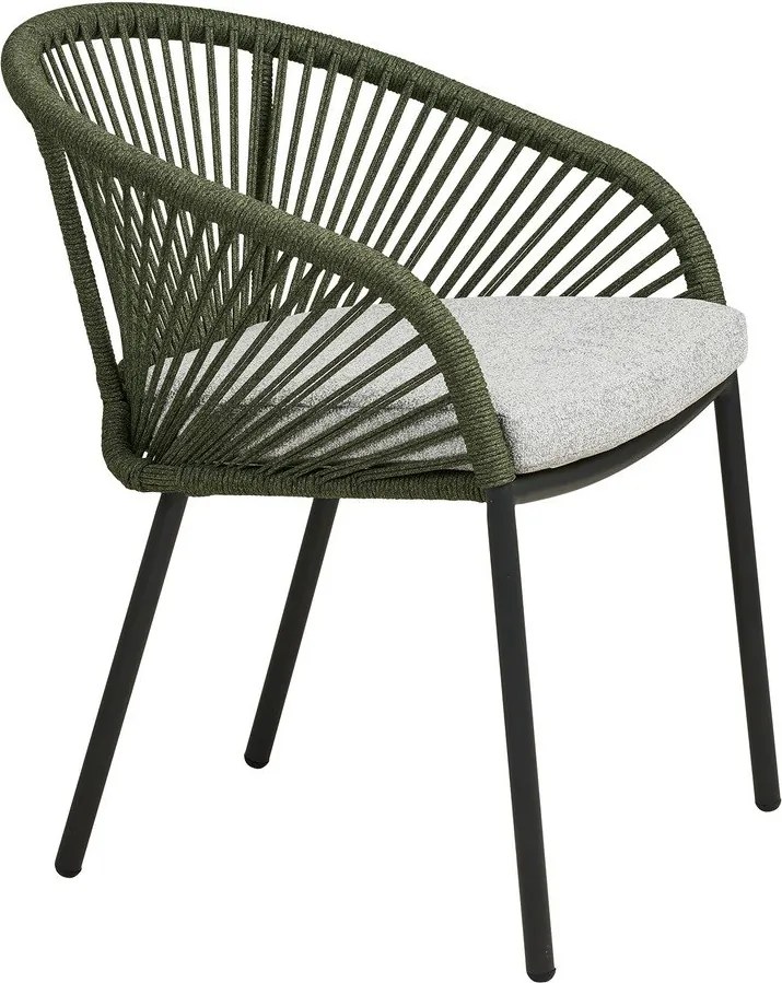 Sedia da esterno verde in metallo/in imbottito Novella – House Nordic