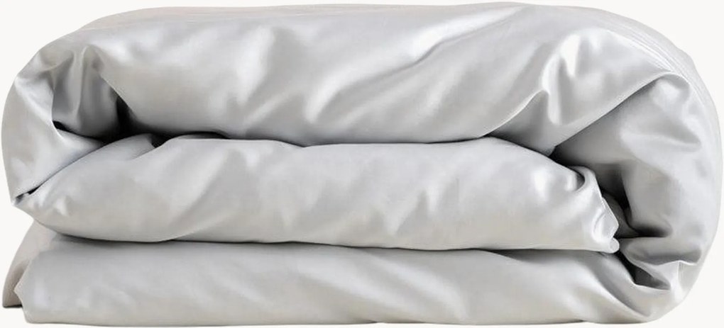 Copripiumino in raso di cotone Pearl Gray