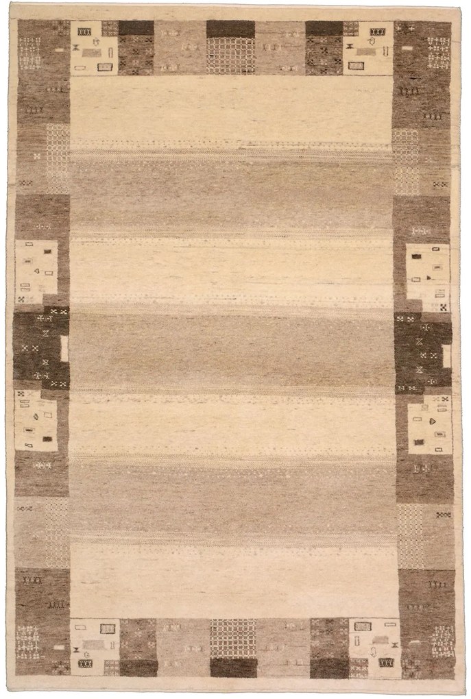 Gabbeh Tappeto 160x220 Beige (Indian) Annodato A Mano