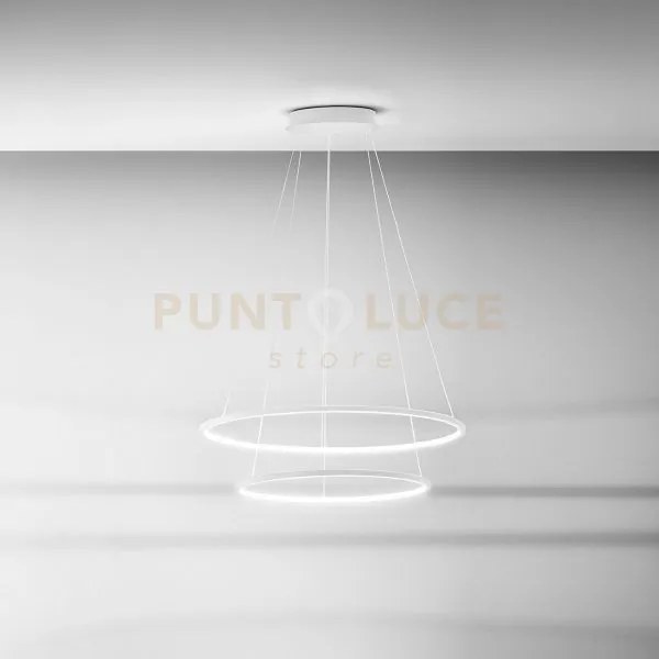 Erika s/2 lampadario sospeso 2 luci a led 3000k 3700lm 80w(35w+45w)...