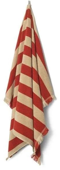 Ferm Living - Alee Beach Towel Light Camel/Red ferm LIVING